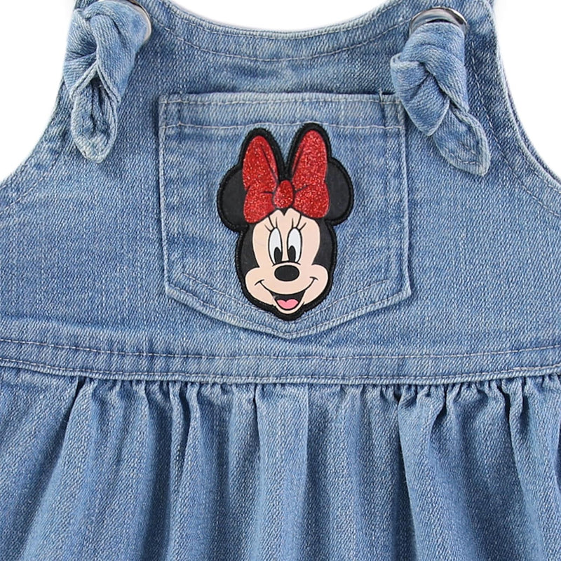 Disney Minnie Mouse Baby Girls Denim Jumper Dress and Jersey Top for Infants
