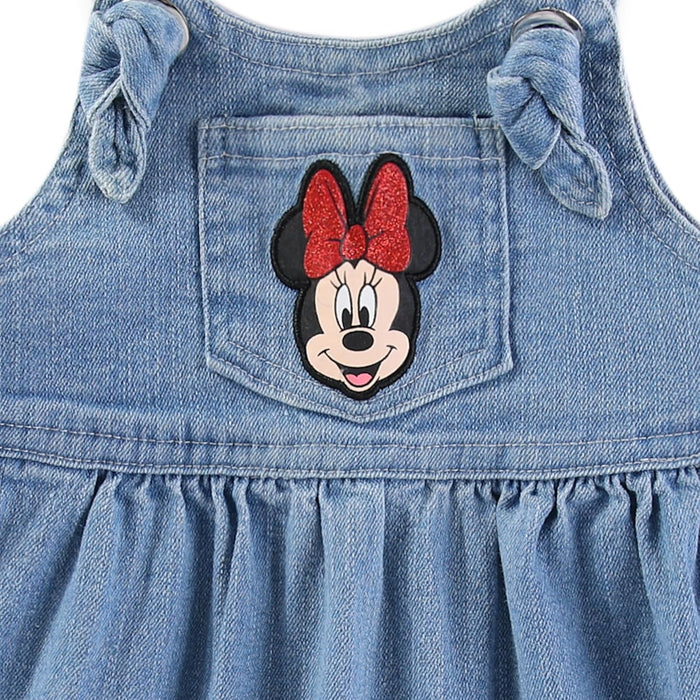 Disney Minnie Mouse Baby Girls Denim Jumper Dress and Jersey Top for Infants