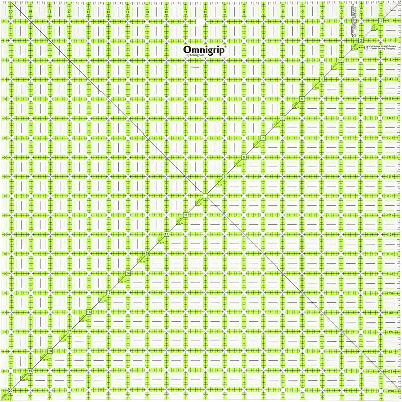 Omnigrid Non-Slip Ruler, 5" Square Sewing and Quilting Supplies - Square 20-Â½" x 20-Â½"