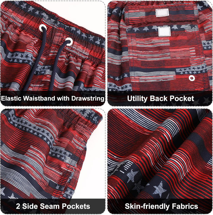 Maeau Men Swim Beach Shorts Quick Dry Swimming Trunks Drawstring Surfing Board Shorts