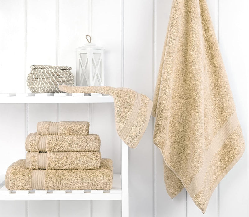 Cotton Paradise Hotel & Spa Quality, Absorbent and Soft Decorative Kitchen and Bathroom Sets, 6 Piece Turkish Towel Set, Includes 2 Bath Towels, 2 Hand Towels, 2 Washcloths, Charcoal Grey