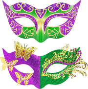 2 Stck Venezianische Maske Paar Maskerade Mask Venezianischen Maske Kostm Masken fr Damen Herren Halloween Karneval Party - Mardi Gras Butterfly