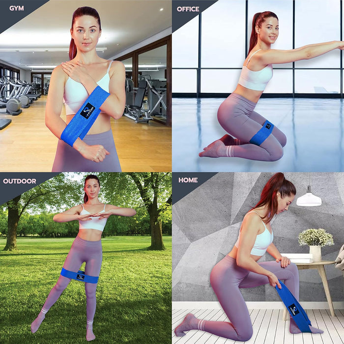3 Sets Resistance Bands | Glutes, Hips and Legs Exercise Band | Ideal for Home Gym Fitness, Yoga, Pilates & Workout | Women and Men Non-Slip Booty Band | Physio Resistant Loop
