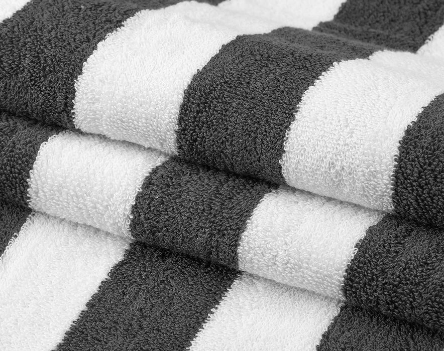 Bliss Casa Oversized Beach Towels (2 Pack, 90x180 cm) - Extra Large 100% Cotton Summer Pool Cabana Stripe Highly Absorbent & Soft Towel (Beach Towel - 2PC, Blue)