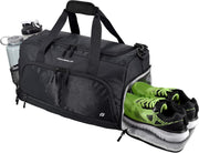 Ultimate Gym Bag 2.0: Durable Crowdsource Designed Duffel Bag with 10 Optimal Compartments, Water Resistant Pouch, Green, 11.5"H x 10.5"W x 20"L - Black