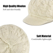 Muryobao Women's Winter Warm Slouchy Cable Knit Beanie Skull Hat with Visor