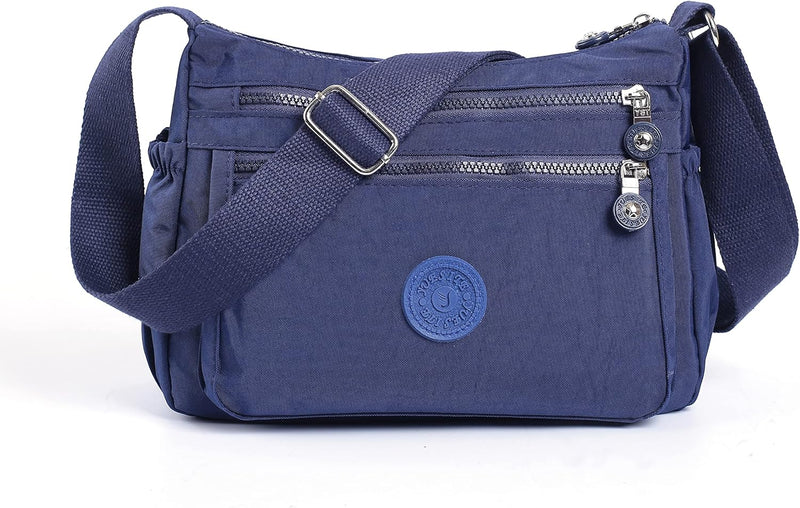 Crossbody Bags for Women Waterproof Tote Bag Casual Nylon Purse Handbag RFID Lightweight Messenger Bag - Dark Blue