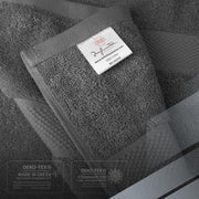 Infinitee Xclusives Premium Bath Towels Set - [Pack of 8] 100% Cotton Highly Absorbent 2 Bath Towels, 2 Hand Towels and 4 Washcloths - Hotel & Spa Quality Bath Towels for Bathroom (Shadow Grey)