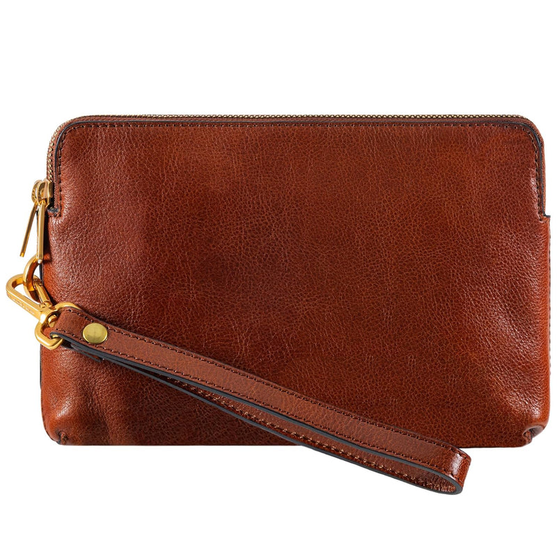 Time Resistance Leather Clutch for Men - Organizer Bag for Men - Wrist Bag - Briefcase Handmade in Italy - Gift Box Included