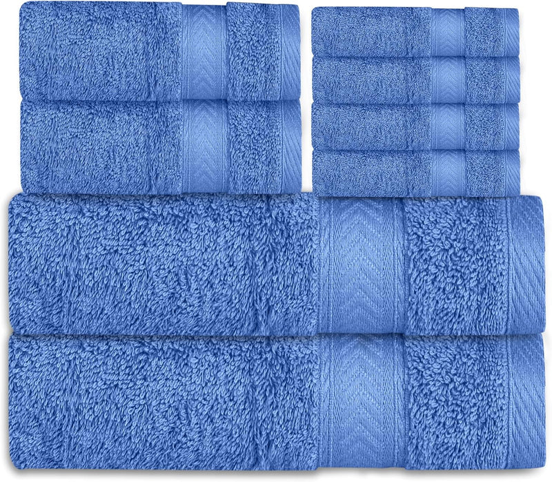 Cannon Bath Towel, 70x140 cm, 8 Piece Set, 2 Piece of 70x140cm bath towel, 2 Piece of 41x71cm Hand Towel & 4 Piece of 33x33cm Wash Cloth,100% Cotton for Bathroom, Spa & Gym (LINEN)