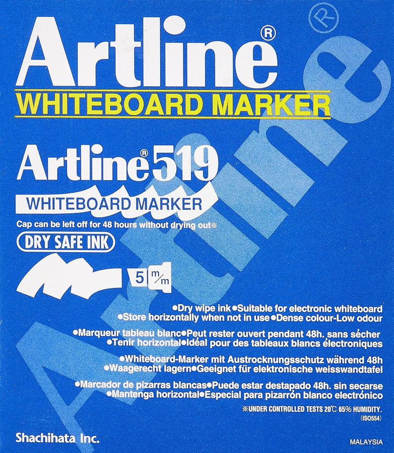 Artline White Board Marker Broad Pack of 12, Dry Safe, Purple, 519 - ARMK519PU