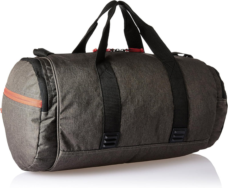 Classic 30L Medium Water Resistant Travel Duffle Bag/Gym Bag/Sports Duffle for Men/Women (Grey-Black-Orange)