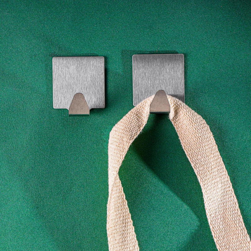 Royalford Wall Hooks 2pcs RF12501 Stainless Steel Strong Suction Hook for Home Kitchen and Bathroom Heavy Duty Nail Free Sticky hangers with Hooks Utility Towel bath Ceiling Self Adhesive Strong Screw