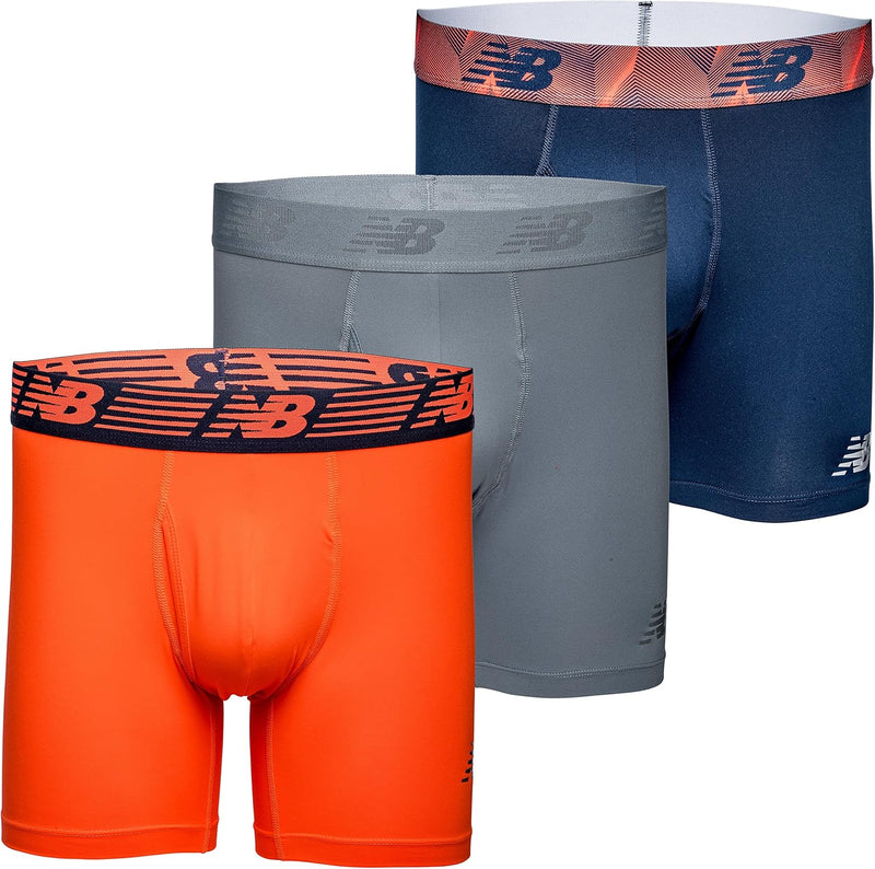 mens Nb3017-4 Performance 5 No Fly Boxer Briefs 4-Pack (pack of 4) - Pigment/Dynamite/Steel