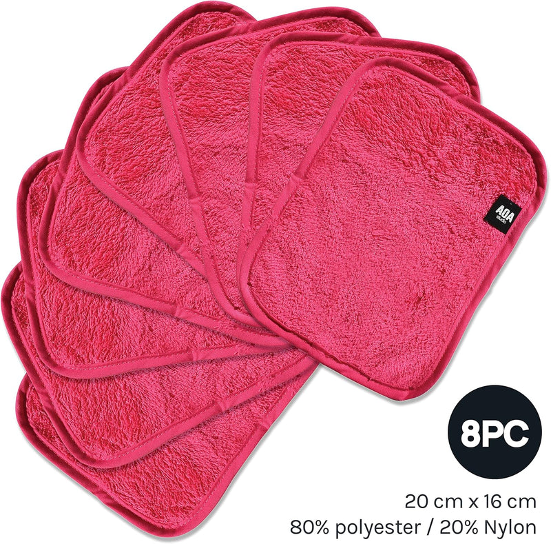 AOA Studio Microfiber Face Cloth Makeup Erase Remover Face Towels Reusable Microfiber Cleansing Towel Remove Makeup with Water7.8" X 6.2", All Skin type and Even Sensitive Skin (8 packs)