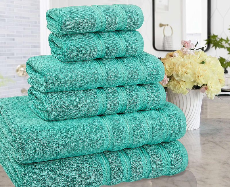 American Soft Linen GMSD 6-Piece 100% Turkish Genuine Cotton Premium & Luxury Towel Set for Bathroom & Kitchen, 2 Bath Towels, 2 Hand Towels & 2 Washcloths [Worth $72.95] - Rockridge Grey
