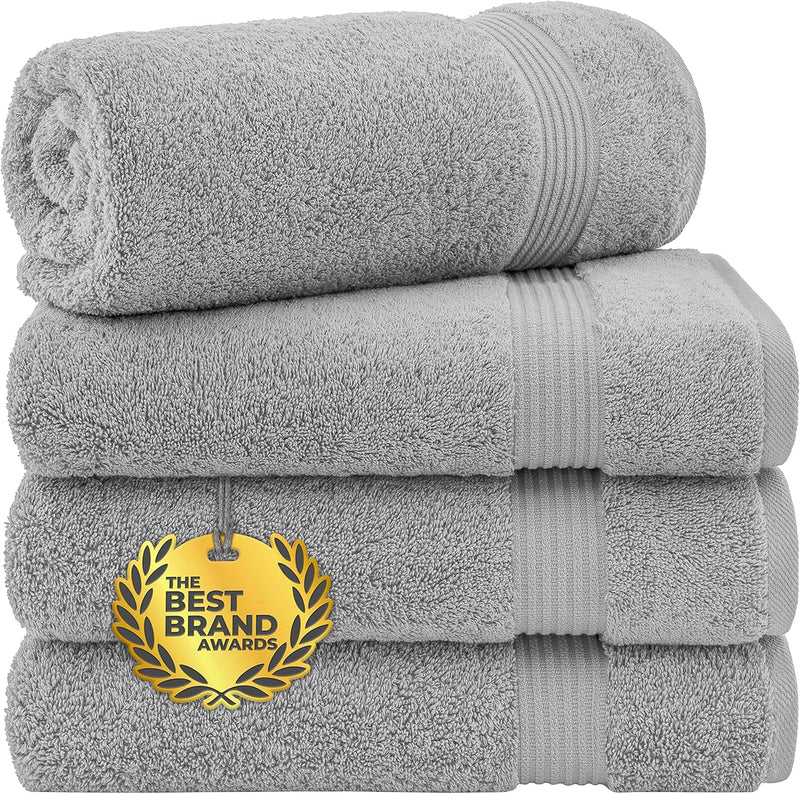 Cotton Paradise Hotel & Spa Quality, Absorbent and Soft Decorative Kitchen and Bathroom Sets, 6 Piece Turkish Towel Set, Includes 2 Bath Towels, 2 Hand Towels, 2 Washcloths, Charcoal Grey