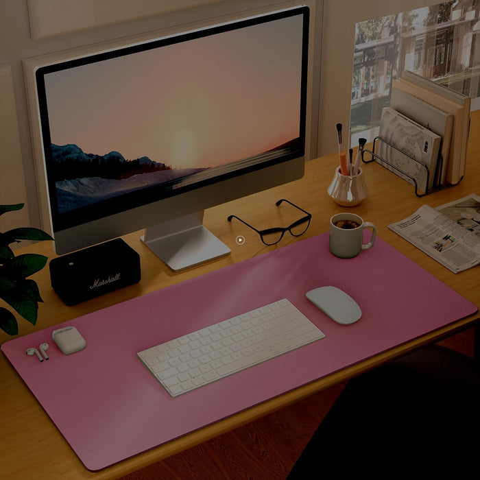 Aothia Mouse Mat Small protector Pad - Multifunctional Dual-sided Office Mouse Pad,Smooth Surface Soft Desk Pad,60cm x 35cm Waterproof Desk Mat, Pu Leather Desk Cover for Office/Home